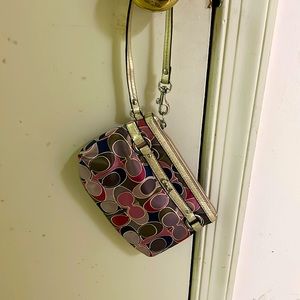 Coach multi-color wristlet